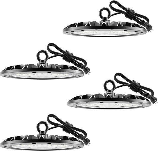 4-Pack 200W UFO LED High Bay Lights – 20,000LM, 6000K Daylight, Aluminum Build