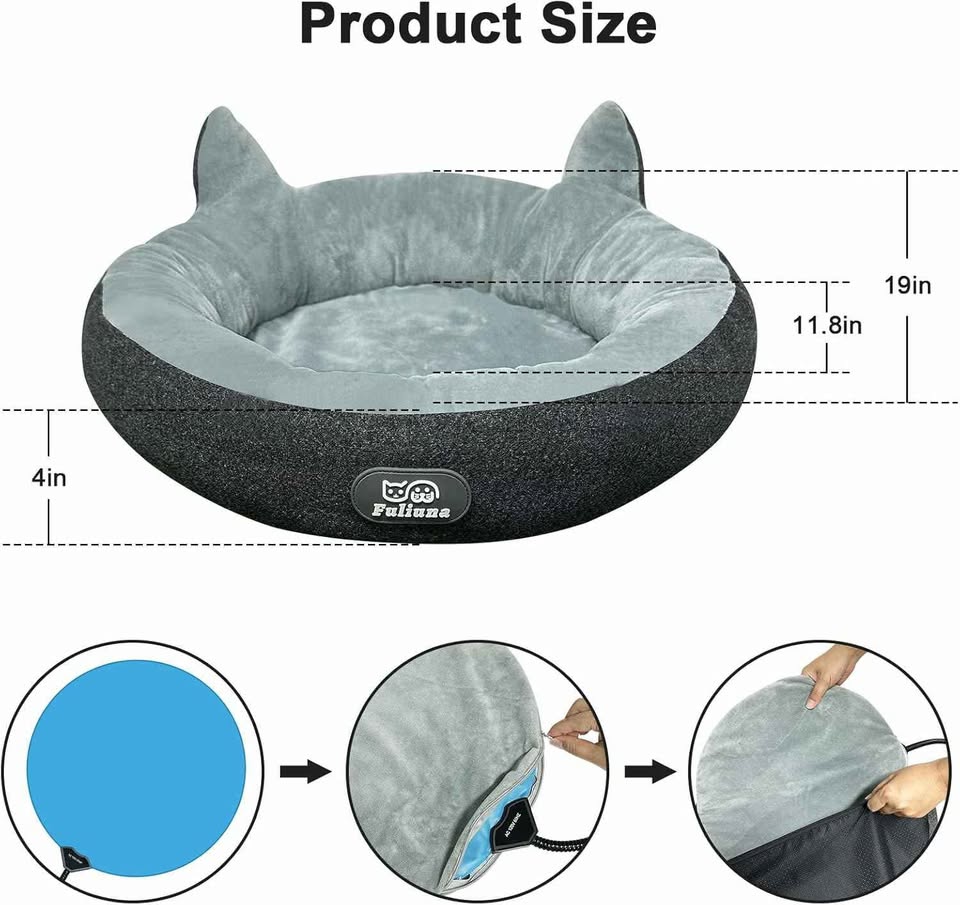 Alpcouts Heated Cat Bed for Indoor Cats