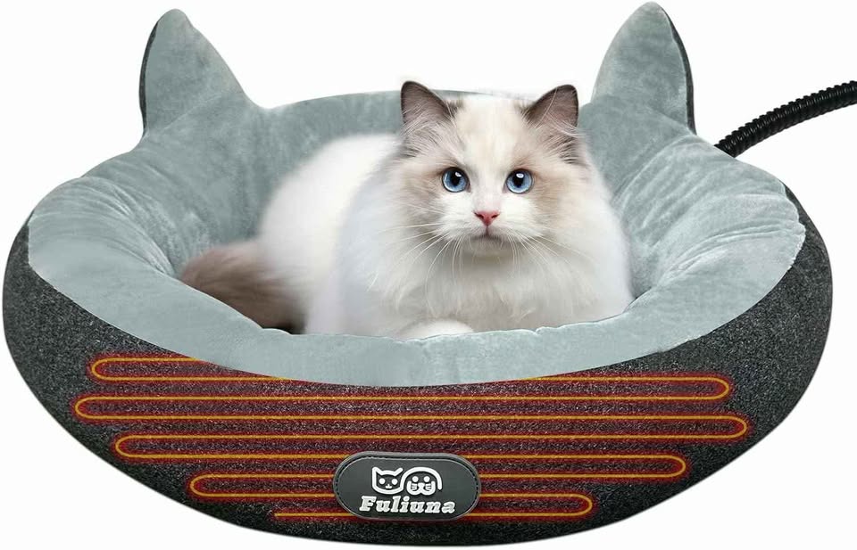 Alpcouts Heated Cat Bed for Indoor Cats