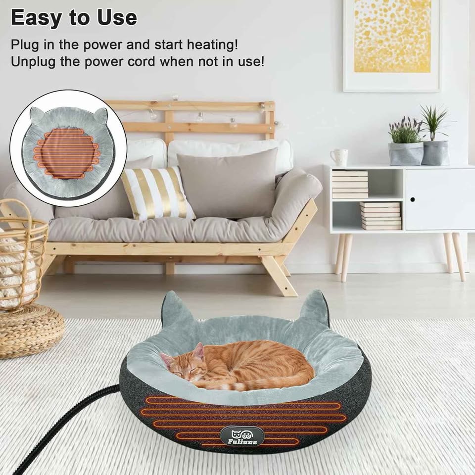 Alpcouts Heated Cat Bed for Indoor Cats