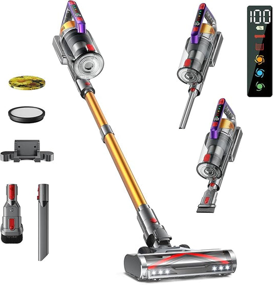 Cordless Vacuum Cleaner – 550W, 45KPa, Up to 70min Runtime, Smart Display, Self-Standing
