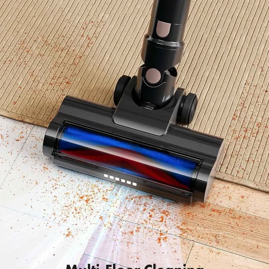 Cordless Vacuum Cleaner, Max 45mins Vacuums with LED Display, Powerful 8 in 1 Lightweight Vacuum Cleaners with 2 HEPA, Stick Vacuums Cordless for Pet Hair, Hardwood, Carpets, Tile,Black