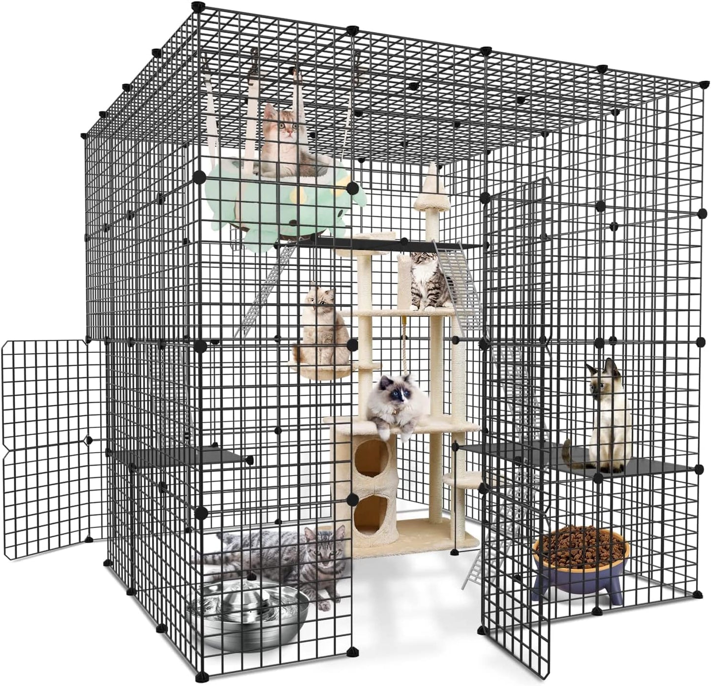 DIY Large Cat Cage – 55" x 55" x 55" Indoor Modular Playpen