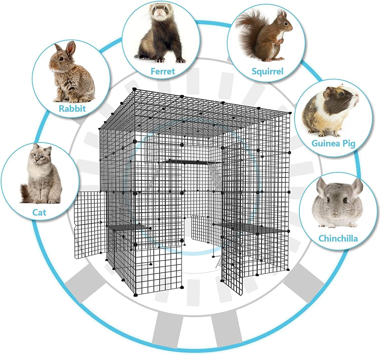 DIY Large Cat Cage – 55" x 55" x 55" Indoor Modular Playpen