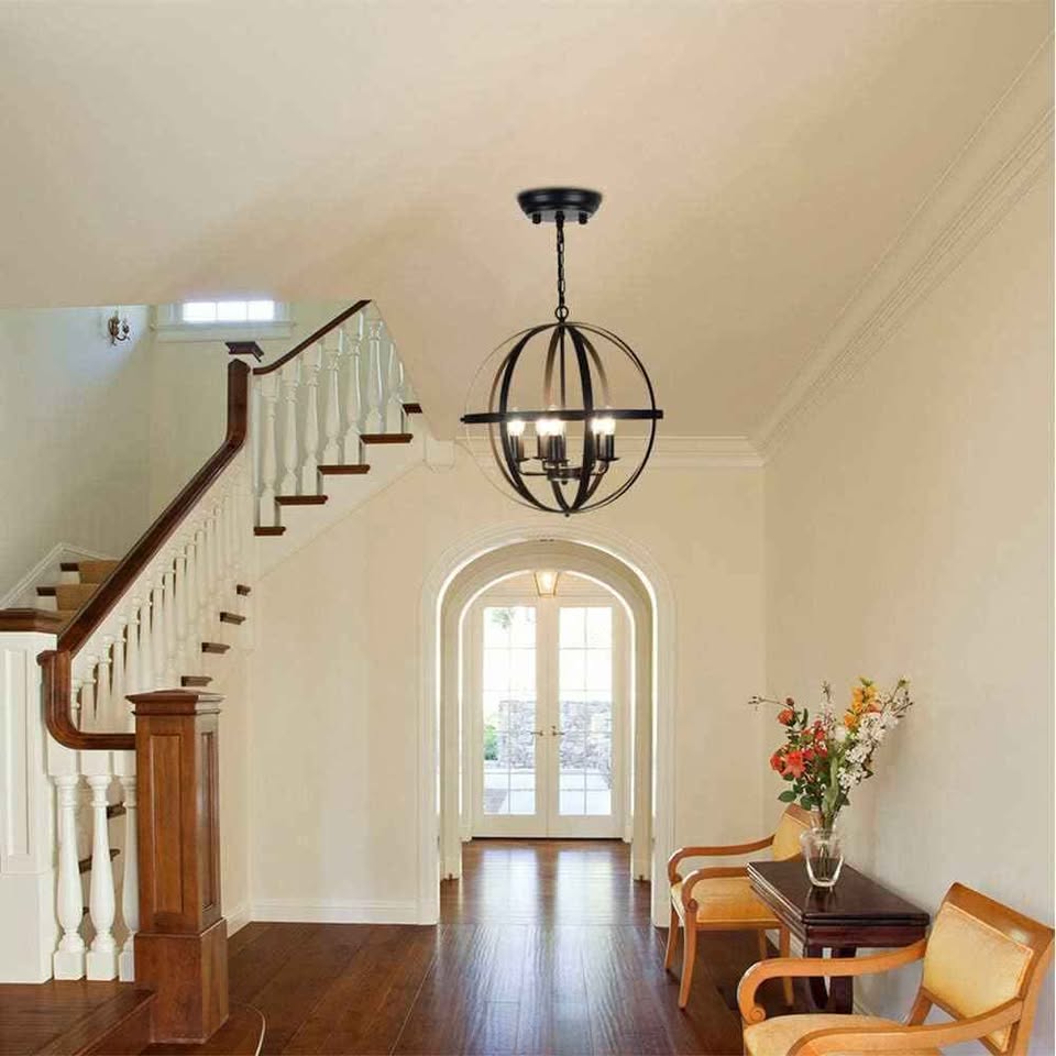 DLLT 5-Light Globe Pendant Light – Gold Industrial Farmhouse Chandelier