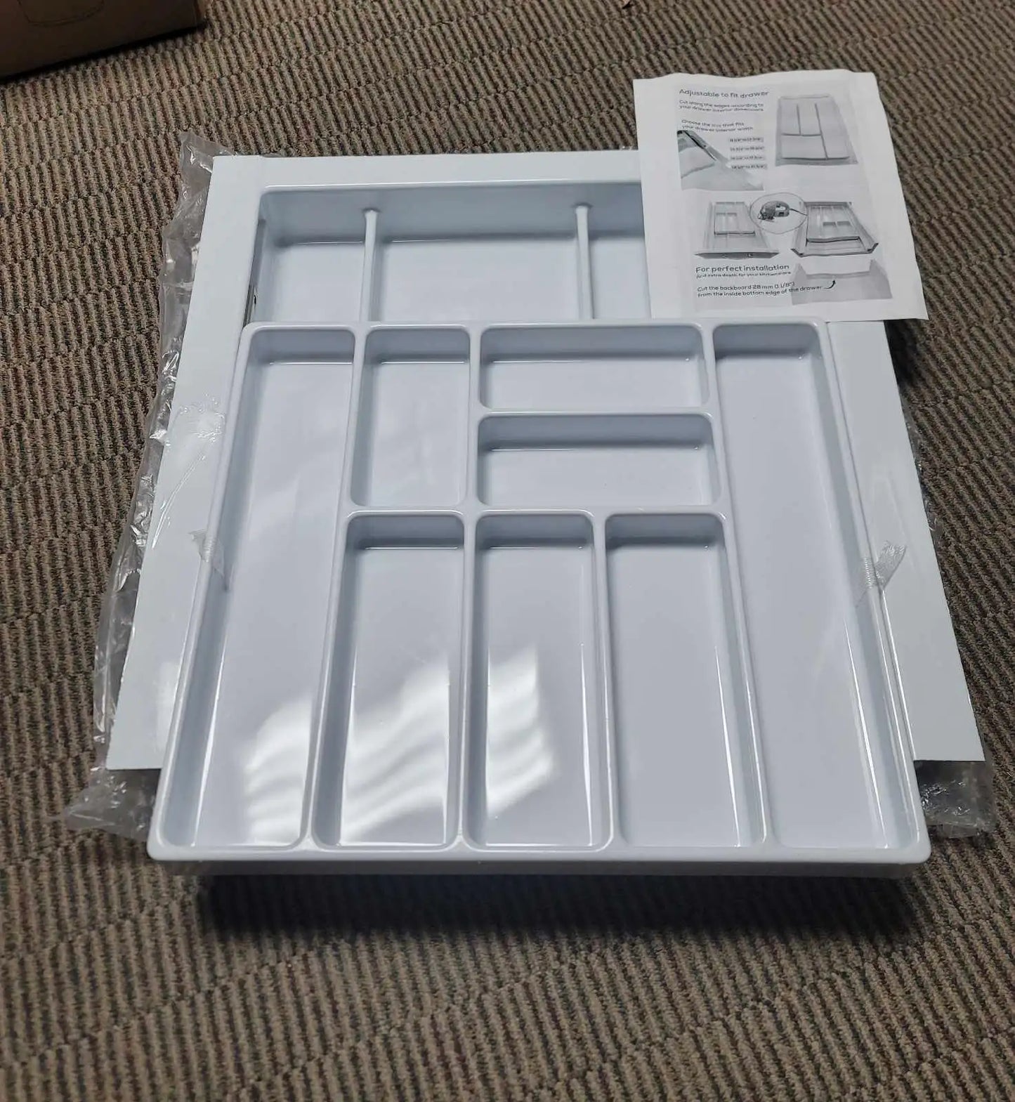 Double-tiered White plastic cutlery tray