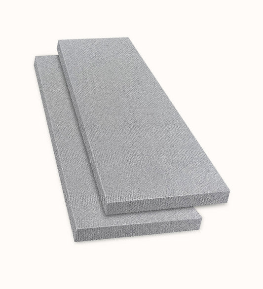 EcoFocus PET Fabric Acoustic Panel – 36"×12" (2-Pack, Light Grey)