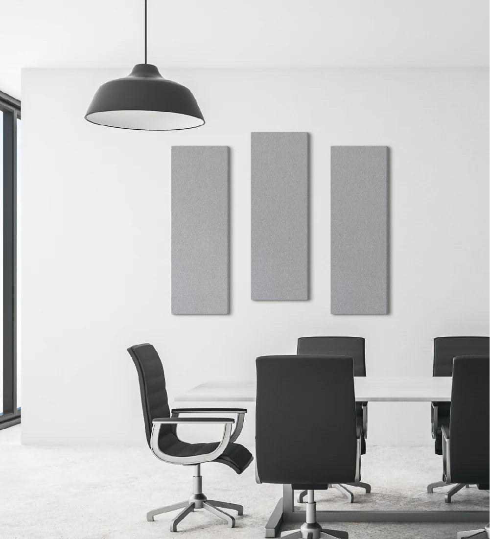 EcoFocus PET Fabric Acoustic Panel – 36"×12" (2-Pack, Light Grey)