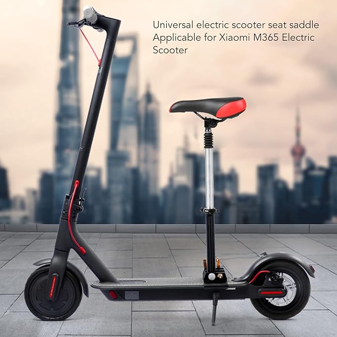 Foldable Adjustable Electric Scooter Seat Saddle – Universal Mount, Foam Padded