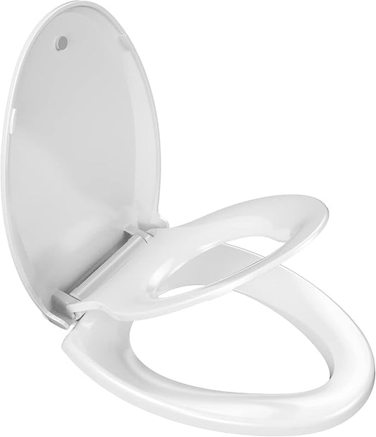 YASFEL Elongated Toilet Seat with Built-in Toddler Potty Seat