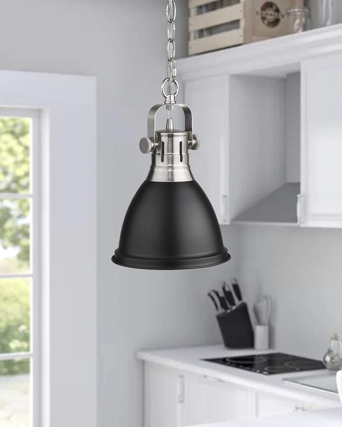 Emliviar 1-Light Pendant Light – Black Brushed Nickel