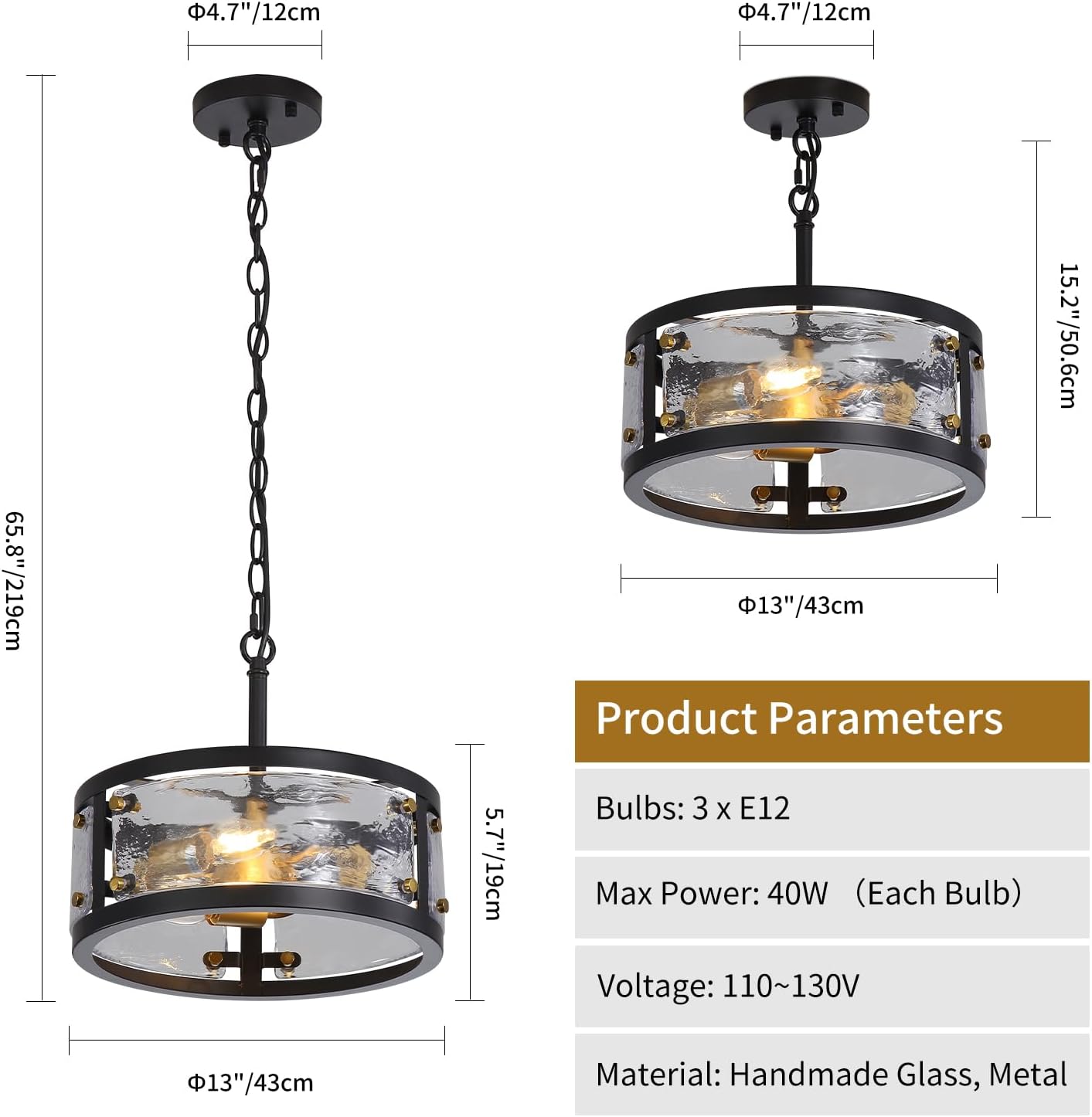 Farmhouse Drum Chandelier