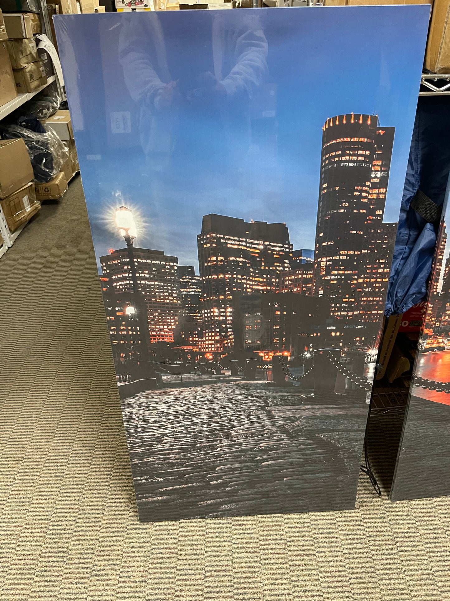Boston Skyline at Dusk – 3-Piece Canvas Wall Art