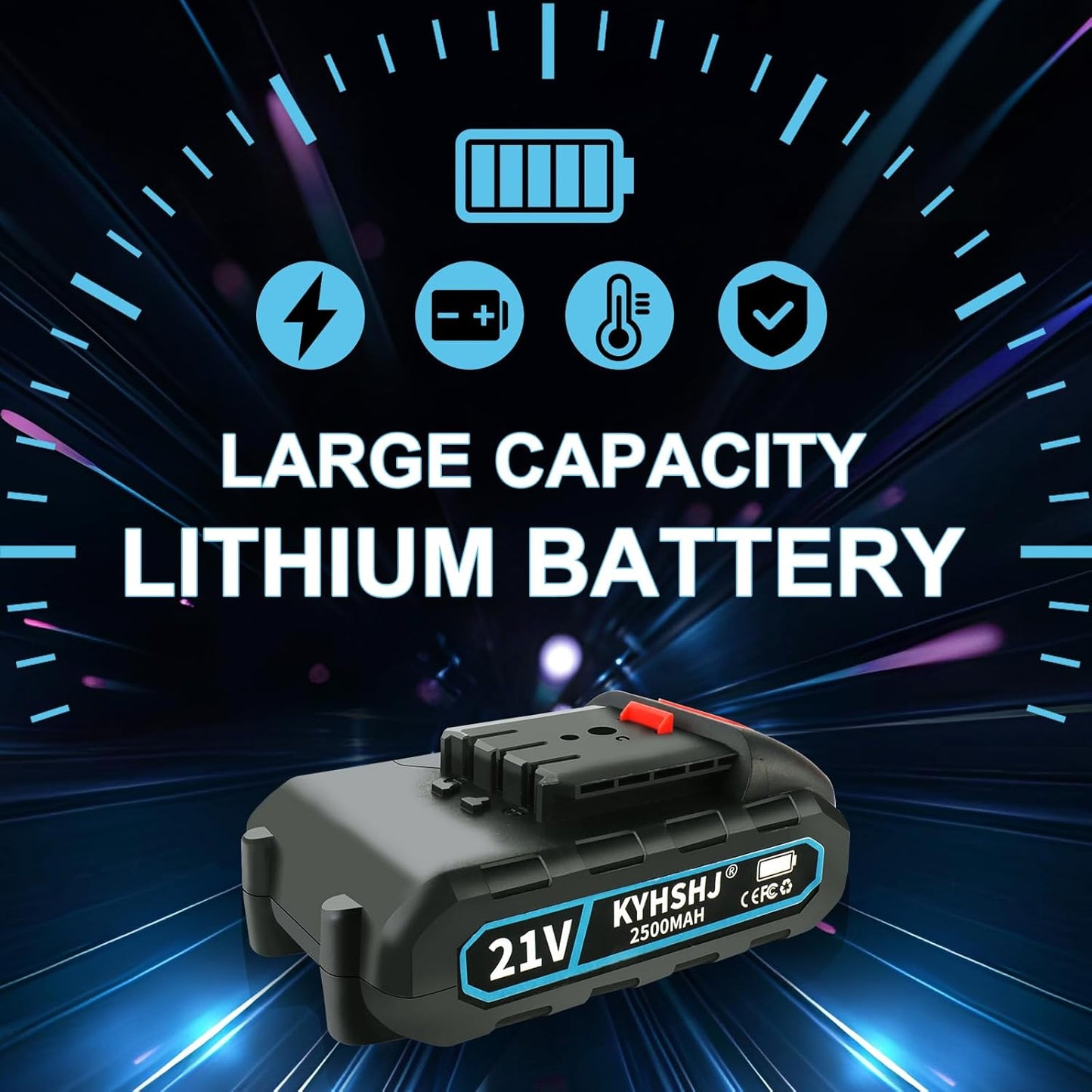 KYHSHJ Electric Weed Eater – 21V Cordless Trimmer (Includes 2 Batteries)