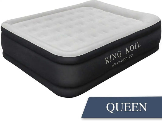 King Koil Pillow Top Plush Queen Air Mattress With Built Pump