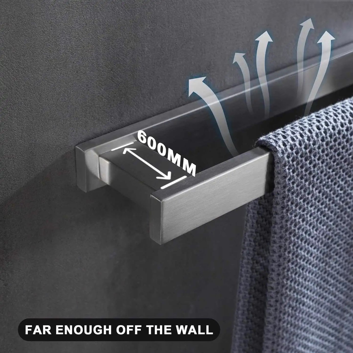 LANC 32" Brushed Nickel Stainless Steel Towel Bar
