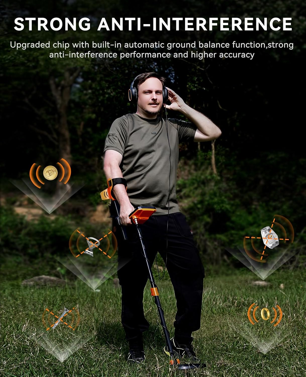 SUNPOW Metal Detector – Waterproof, 11" Depth, 5 Modes with LCD Display
The SUNPOW metal detector is a professional-grade tool built for accuracy, ease of use, and all-terrain performance. Ideal for adults and beginners alike, it features advanced DSP technology, a waterproof search coil, and five distinct detection modes.