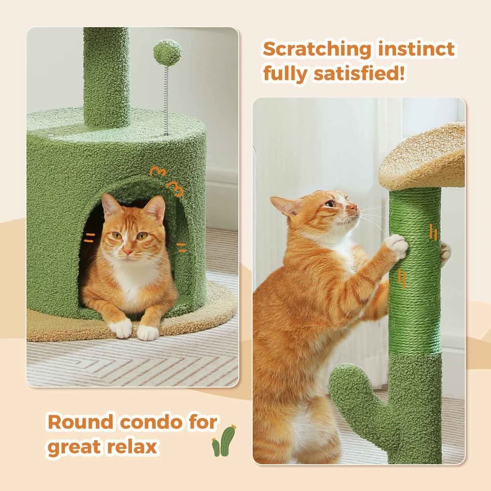 Mumoo 32" Cat Tree Tower – Green