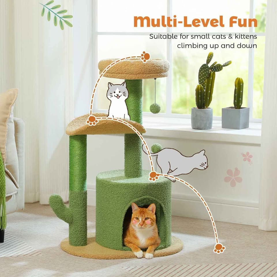 Mumoo 32" Cat Tree Tower – Green