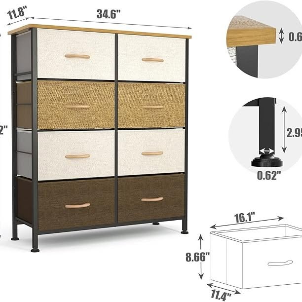 Pyraxis 8-Drawer Fabric Dresser