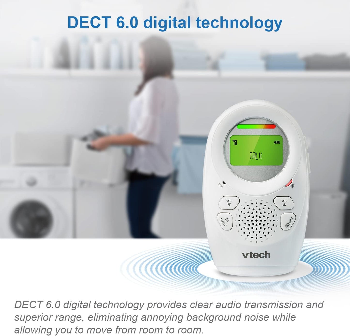 VTech DM1211-2 Digital Audio Baby Monitor – 2 Parent Units, Night Light, Silver & White