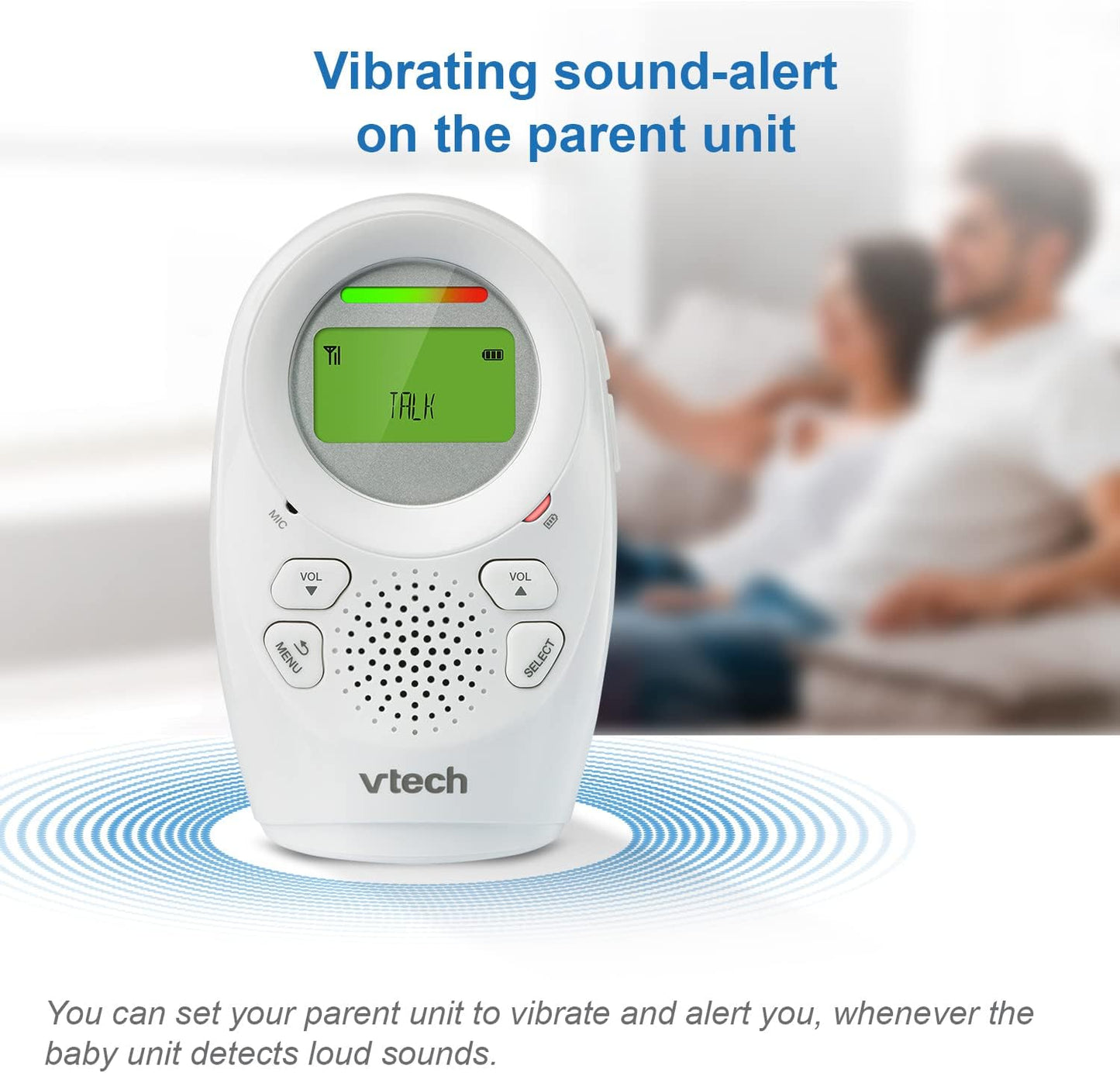 VTech DM1211-2 Digital Audio Baby Monitor – 2 Parent Units, Night Light, Silver & White