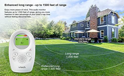 VTech DM1211-2 Digital Audio Baby Monitor – 2 Parent Units, Night Light, Silver & White