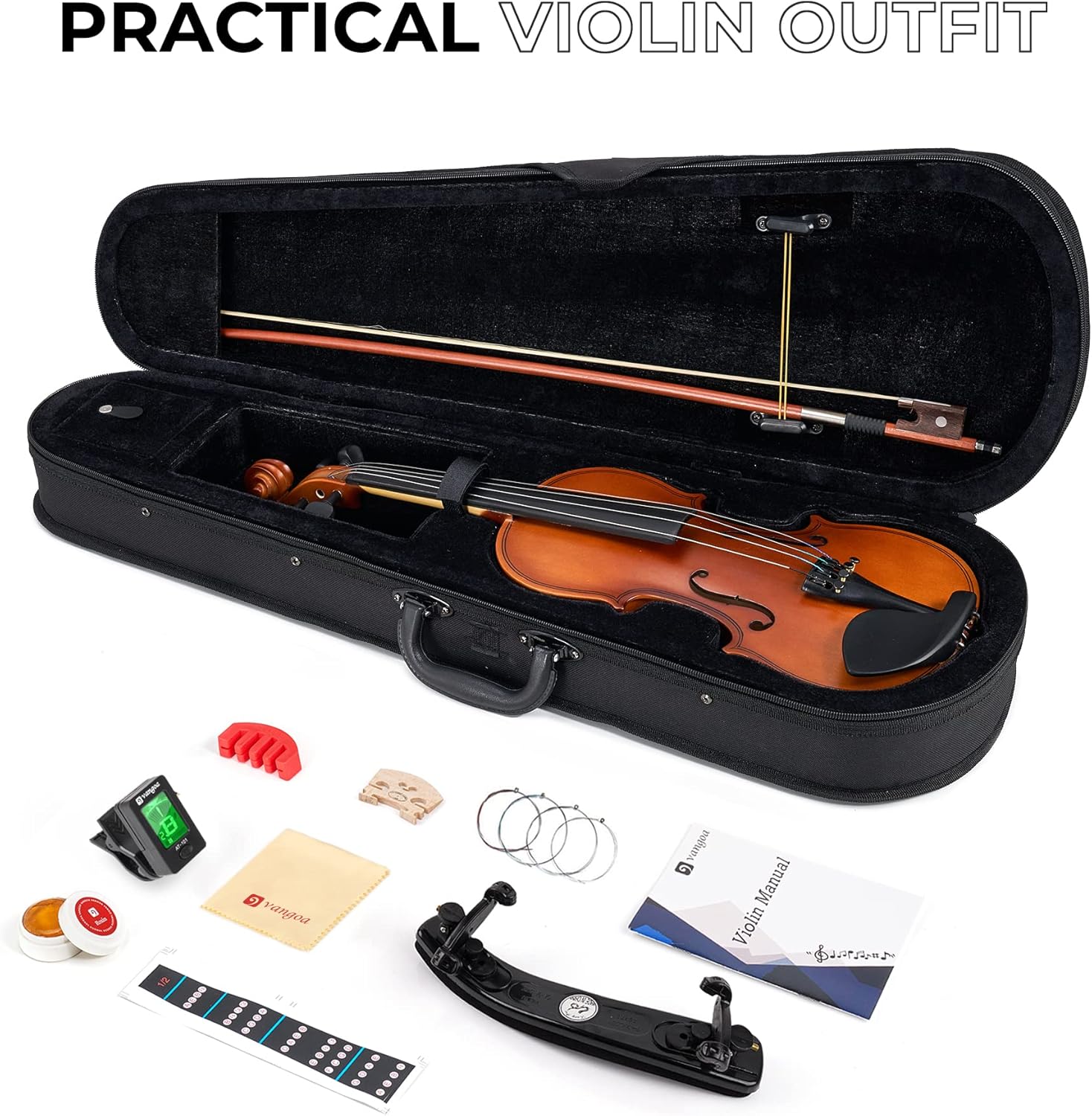 Vangoa VV-4 Acoustic Violin Outfit with Case