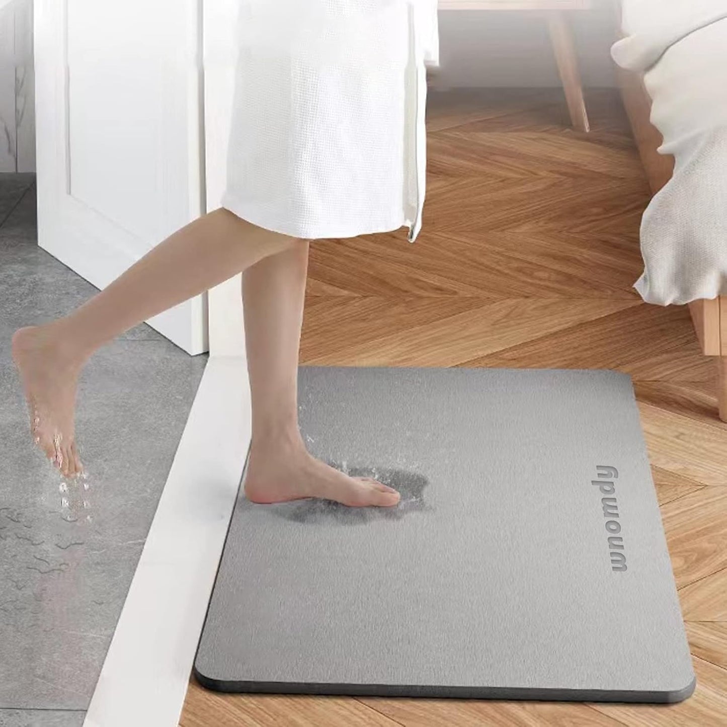 WNOMDY Diatomaceous Earth Bath Stone Mat – Super Absorbent Quick Drying (15.35" x 23.62")