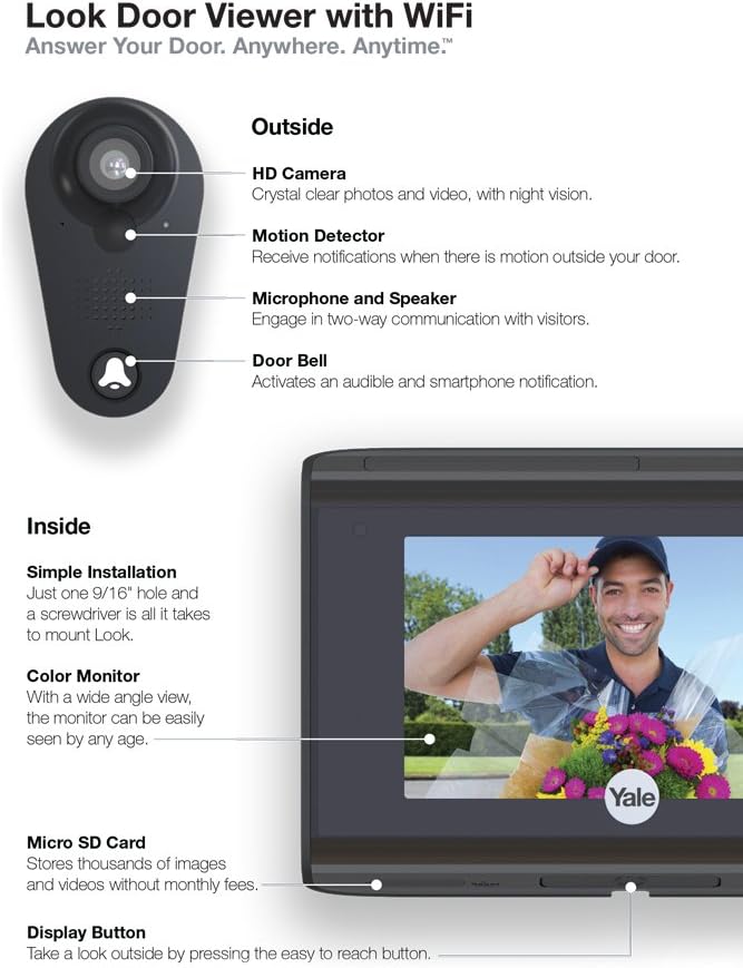 Yale Real Living Look Door Viewer with Wi-Fi