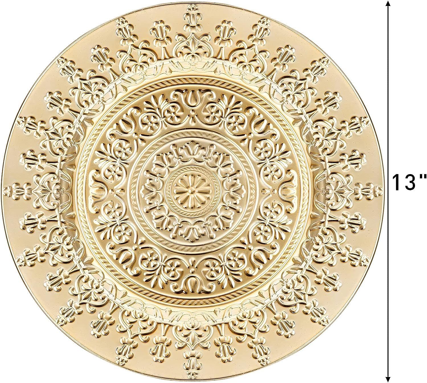 Youeon 12 Pack Gold Charger Plates