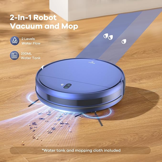 Robot Vacuum and Mop Combo – WiFi, App, Voice Control, Self-Charging