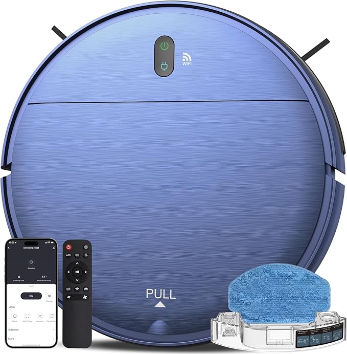 Robot Vacuum and Mop Combo – WiFi, App, Voice Control, Self-Charging