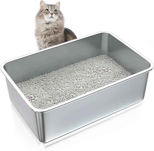 ZuHucpts Stainless Steel Cat Litter Box