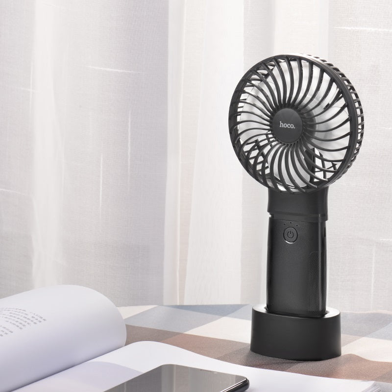 Portable Fan with Built-In Power Bank – F11, Black