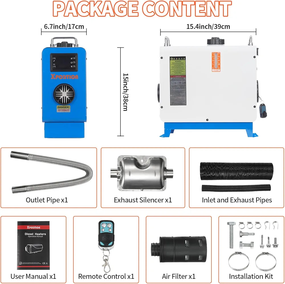 Diesel Heater 8.3KW, All-in-One Portable Blue Diesel Air Heater