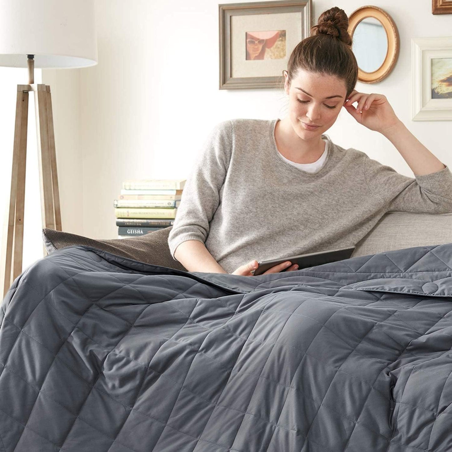 JOLLYVOGUE Weighted Blanket Queen (15lbs, 60''x80''),