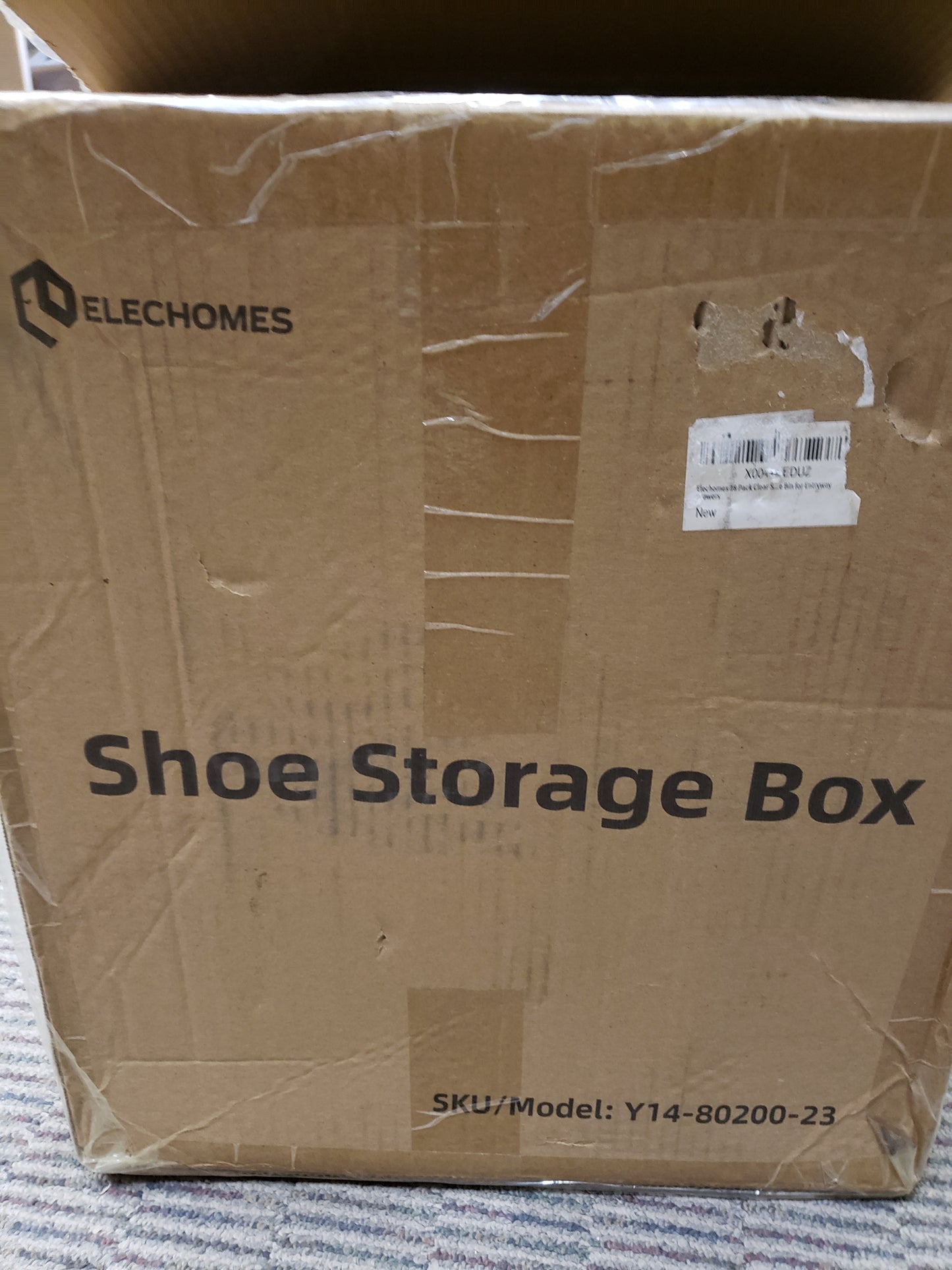Elechomes 18 Pack Clear Shoe Boxes