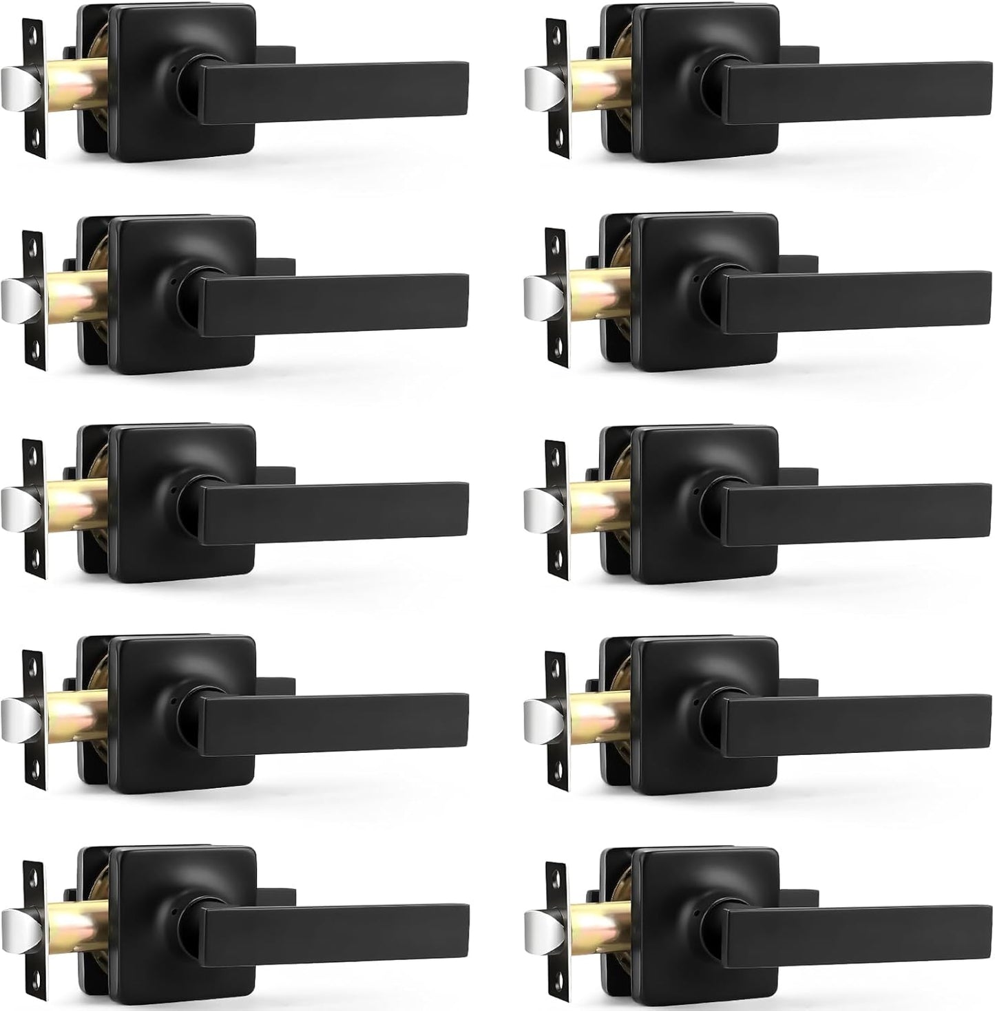 GOBEKOR 10 Pack Matte Black Passage Levers