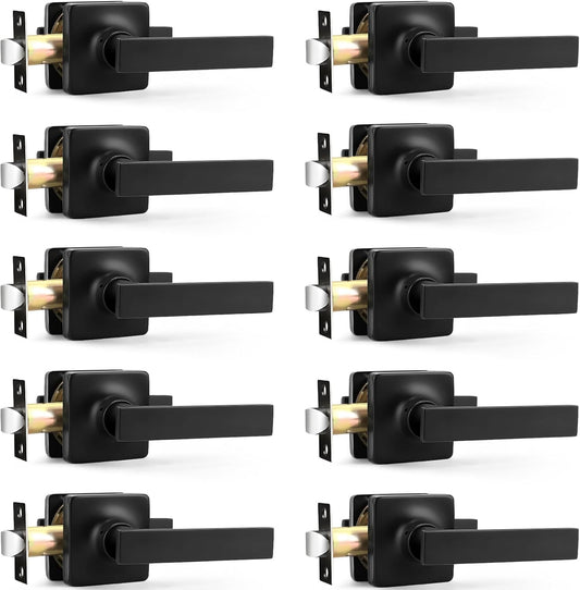 GOBEKOR 10 Pack Matte Black Passage Levers