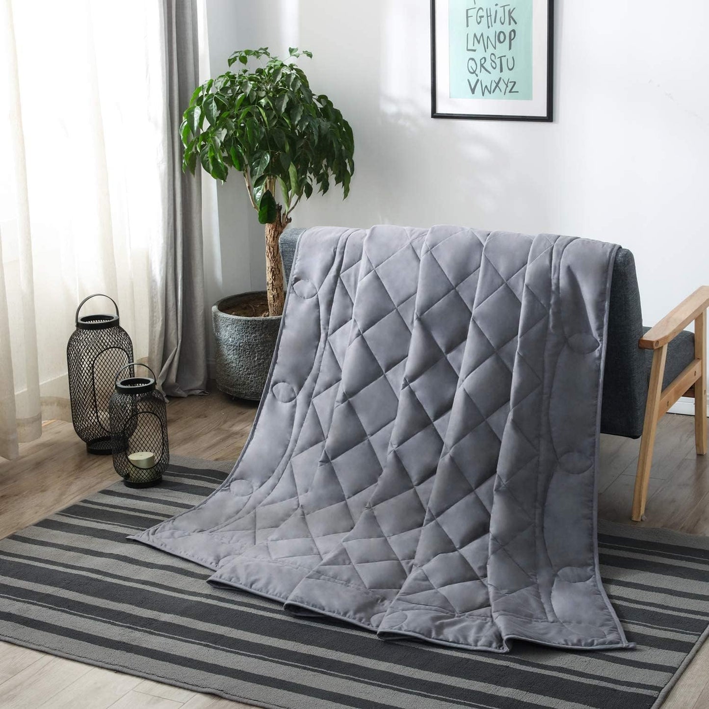 JOLLYVOGUE Weighted Blanket Queen (15lbs, 60''x80''),