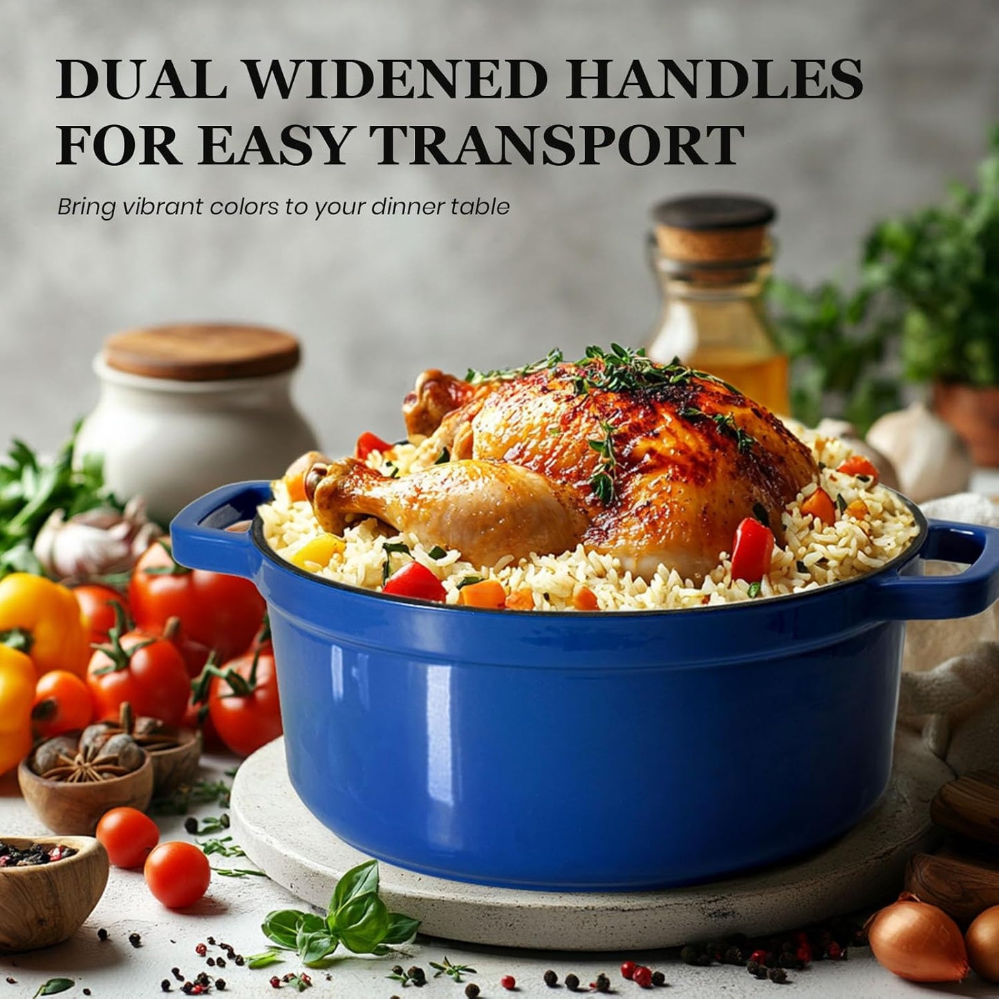 Overmont Cast Iron Dutch Oven