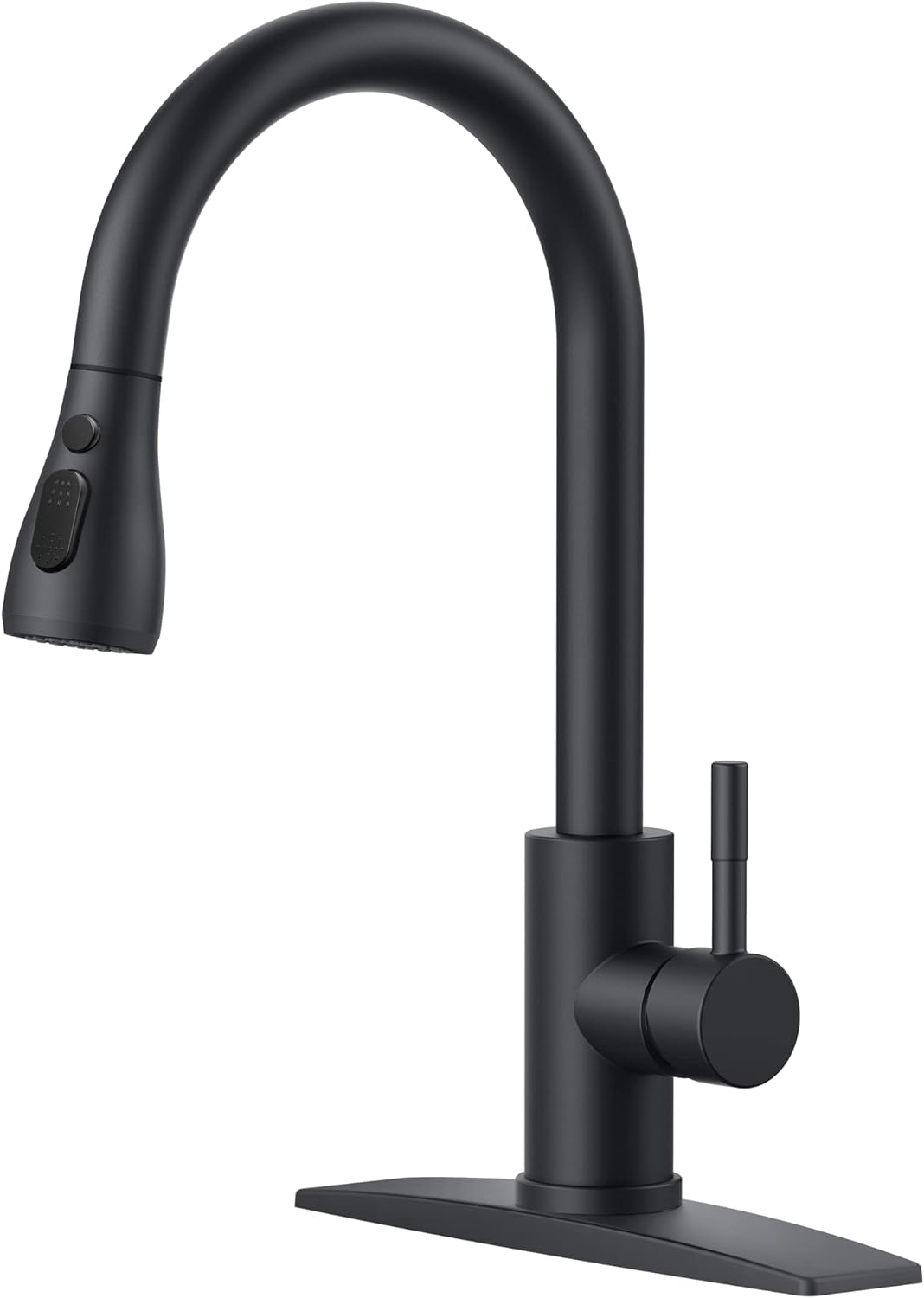 FORIOUS Black Kitchen Faucet with Pull Down Sprayer