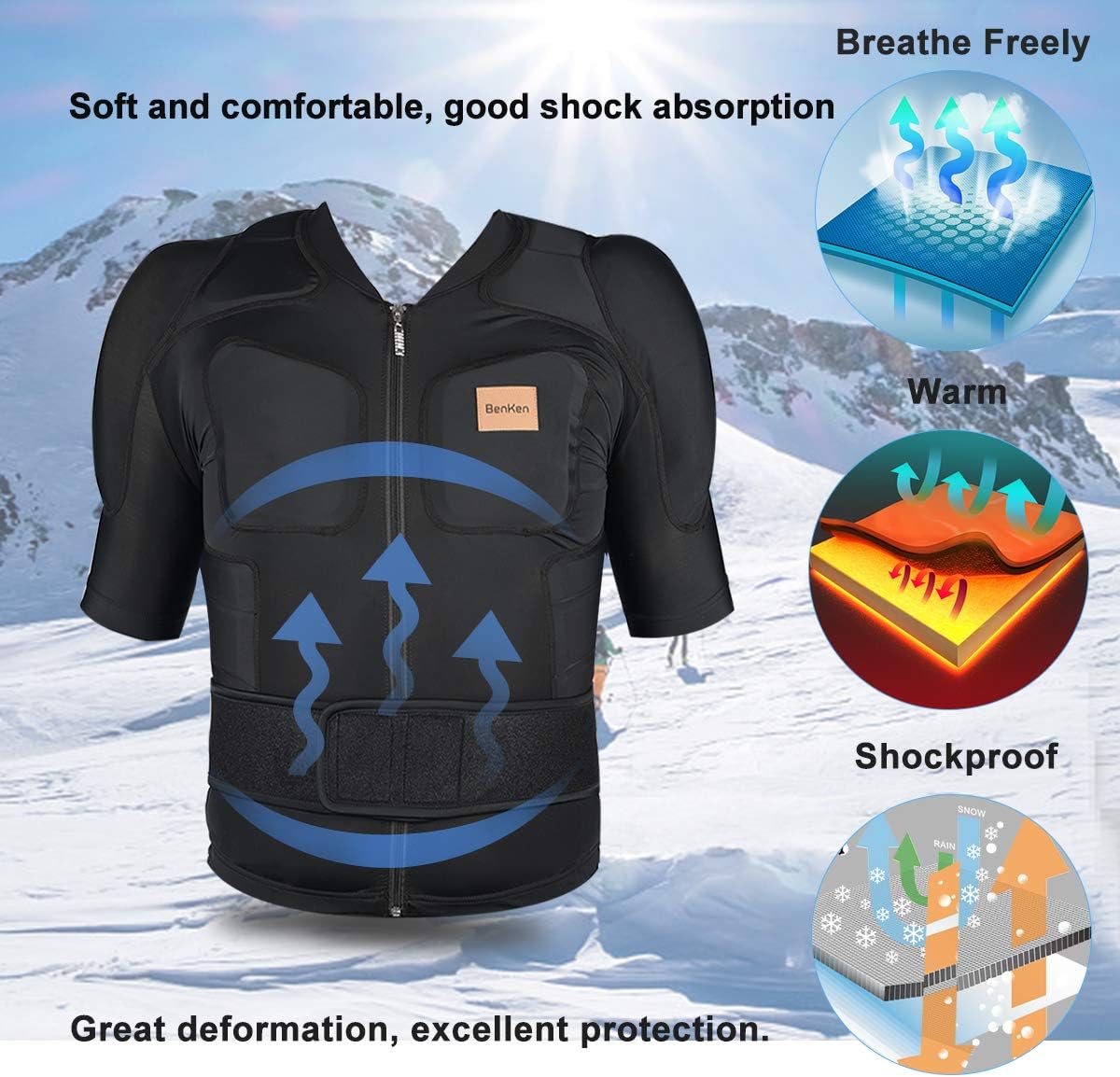 BenKen Outdoor Anti-Collision Protective Gear Unisex Full Body Armor Protector Professional Outdoor Action Sports Protector
XL