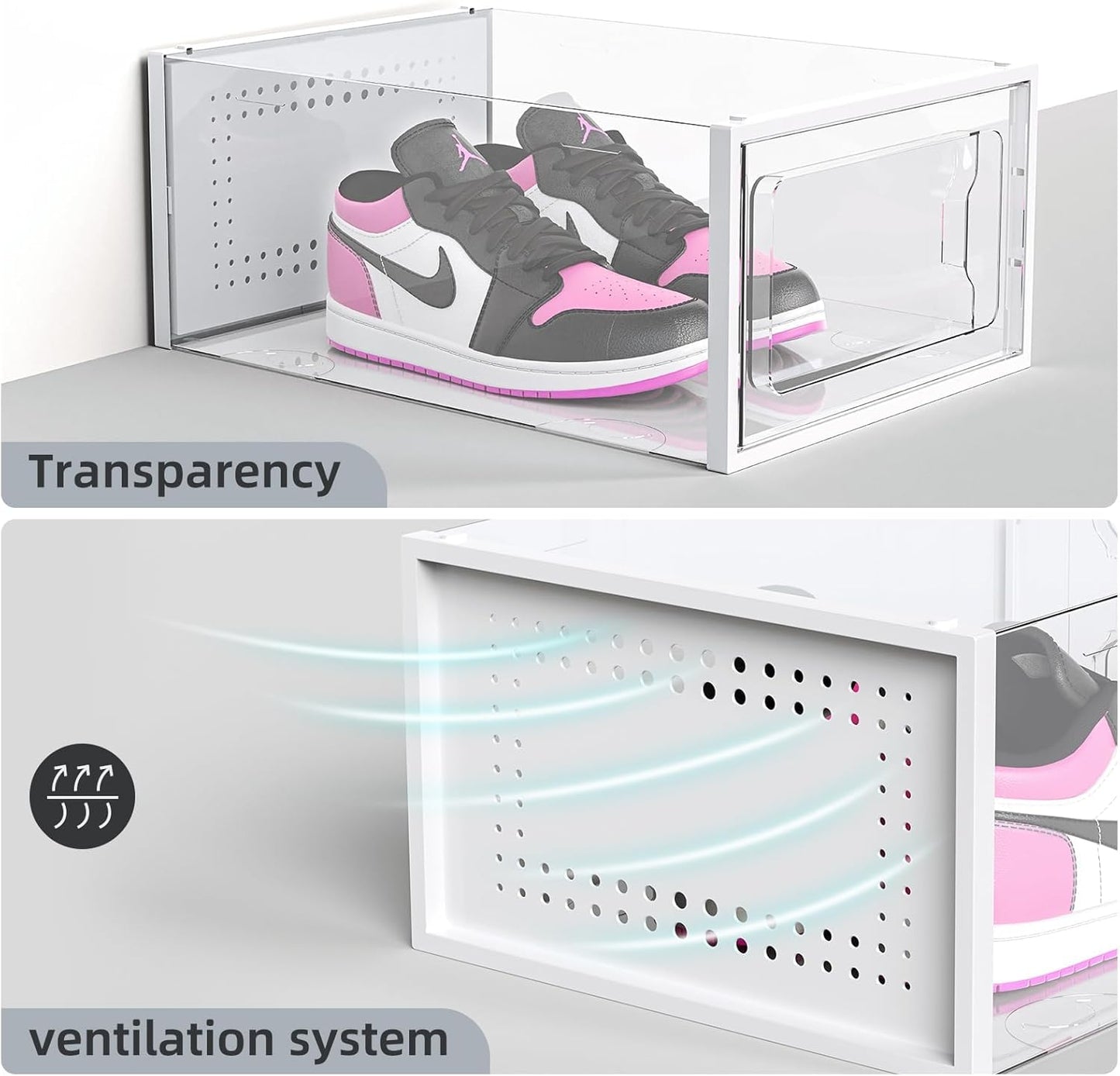 Elechomes 18 Pack Clear Shoe Boxes