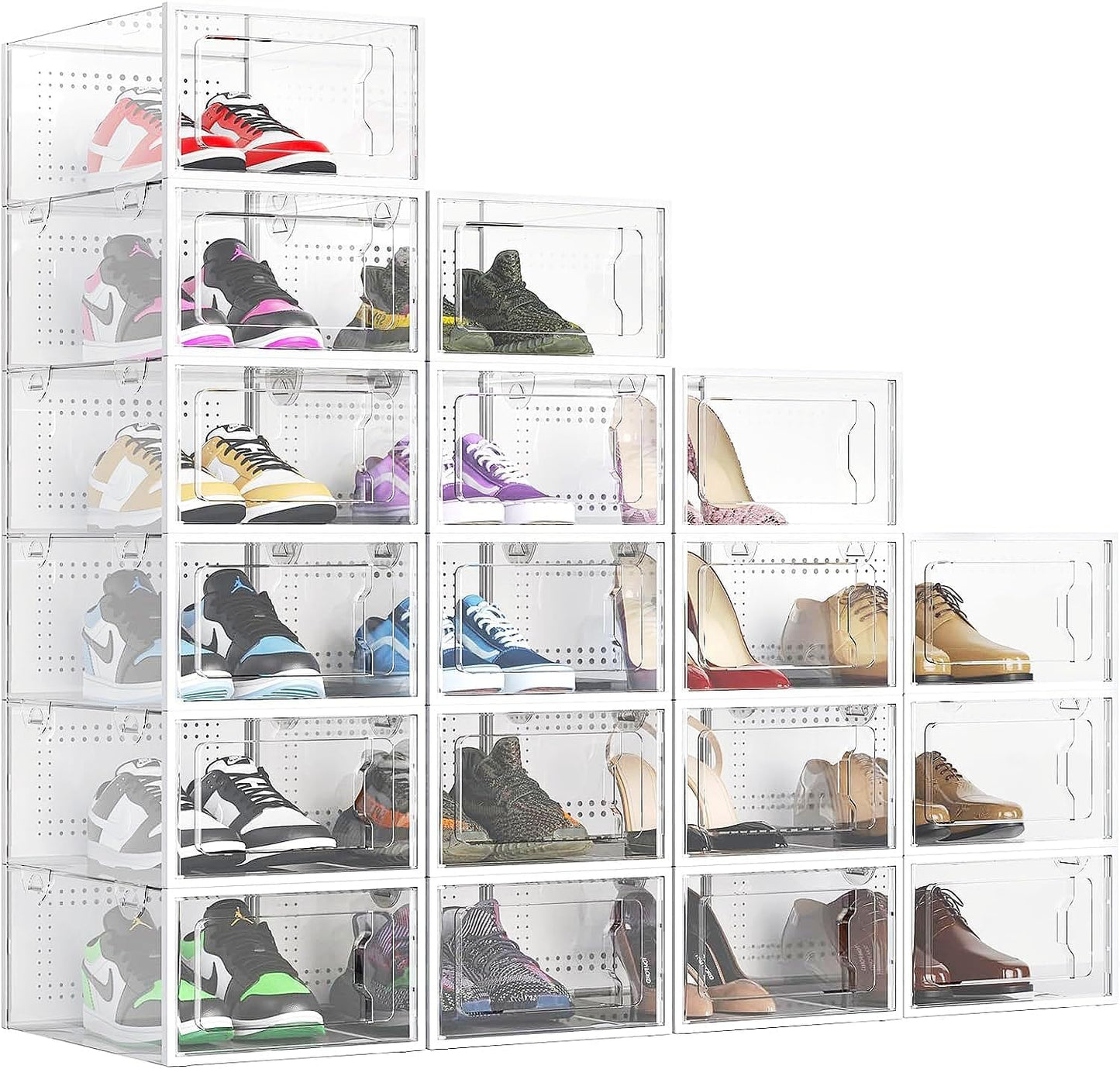 Elechomes 18 Pack Clear Shoe Boxes