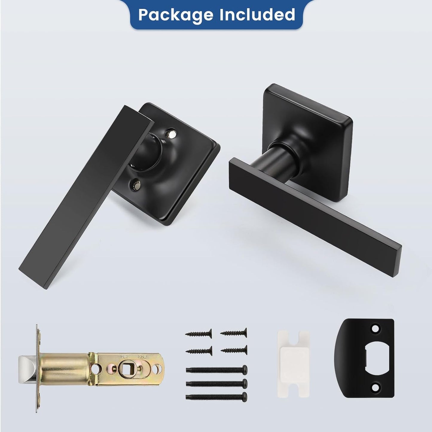 GOBEKOR 10 Pack Matte Black Passage Levers