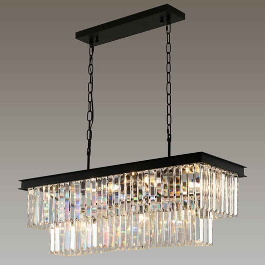 Weesalife Crystal Chandelier for Dining Room Light Fixture