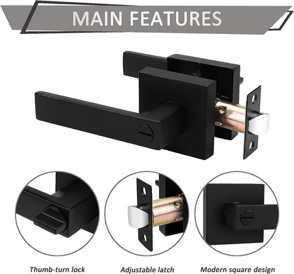 8-Pack Black Door Handles Passage Door