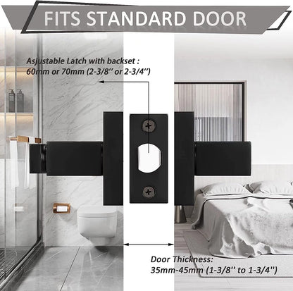 8-Pack Black Door Handles Passage Door